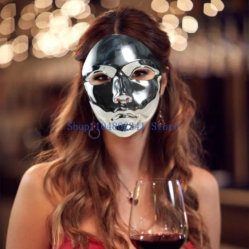 5asd metaliczny maska ​​na bal maskowy maska ​​pełnotwarzowa akcesoria do kostiumów na Halloween dla kobiet mężczyzn ról