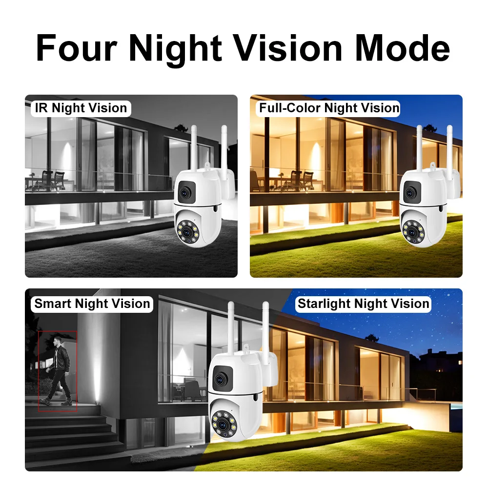 4K 8MP HD Smart Nachtzicht Wifi Camera PTZ Buiten Dubbel Scherm Menselijke detectie Dubbele lens IP Beveiliging Cam O-Kam pro