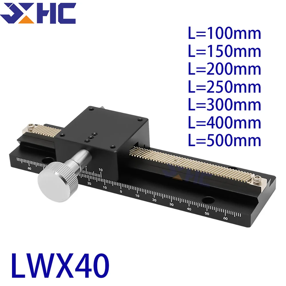 

X Axis LWX40 L=100-500mm Long-range Dovetail Trimming Slide Dovetail Slide Table Sliding Stage Manual Displacement Platform