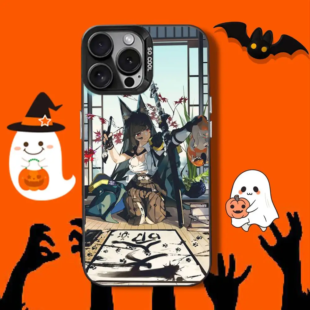 Casing HP Anime M-Miyabi Hoshimi Untuk iPhone 16,12,13,17,15,1,11,Mini,Pro,SE,XS,MAX, Penutup Silikon Hitam Matte