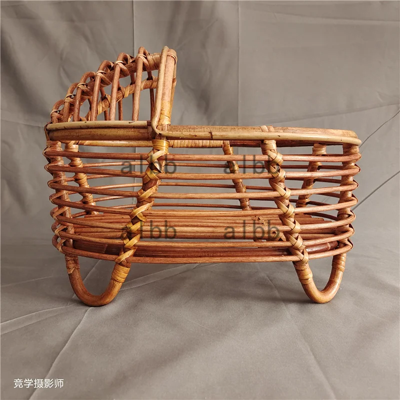 Newborn Photography Props Vintage rattan cradle Chair Prop Basket Container Photography Bed Newborn Photo Posing Prop Baby Crib