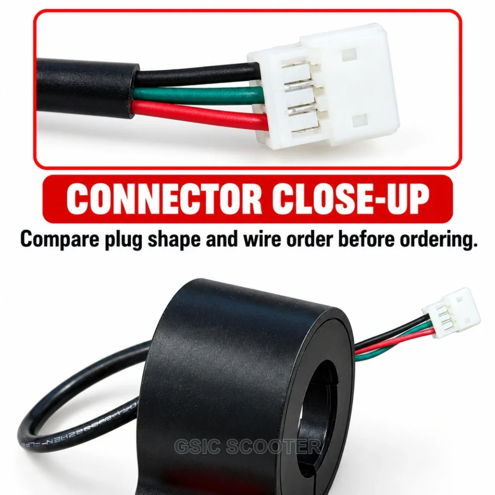Thumb Throttle for Xiaomi M365 Pro 2 Scooter, Red Textured Pad Speed Accelerator with Cable & White Connector
