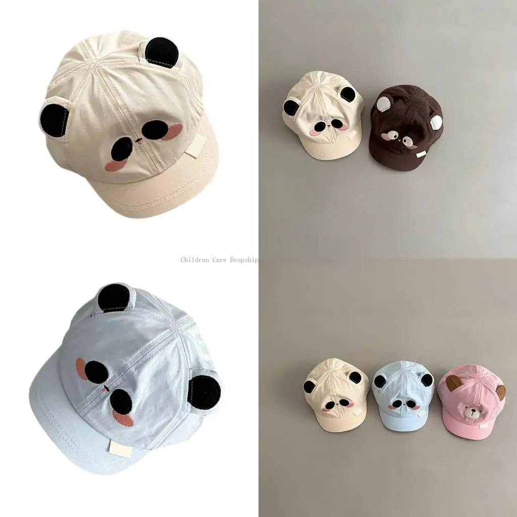 

Baby Cotton Hat With Fun Design Adjustable Strap For Sun Outdoor Use