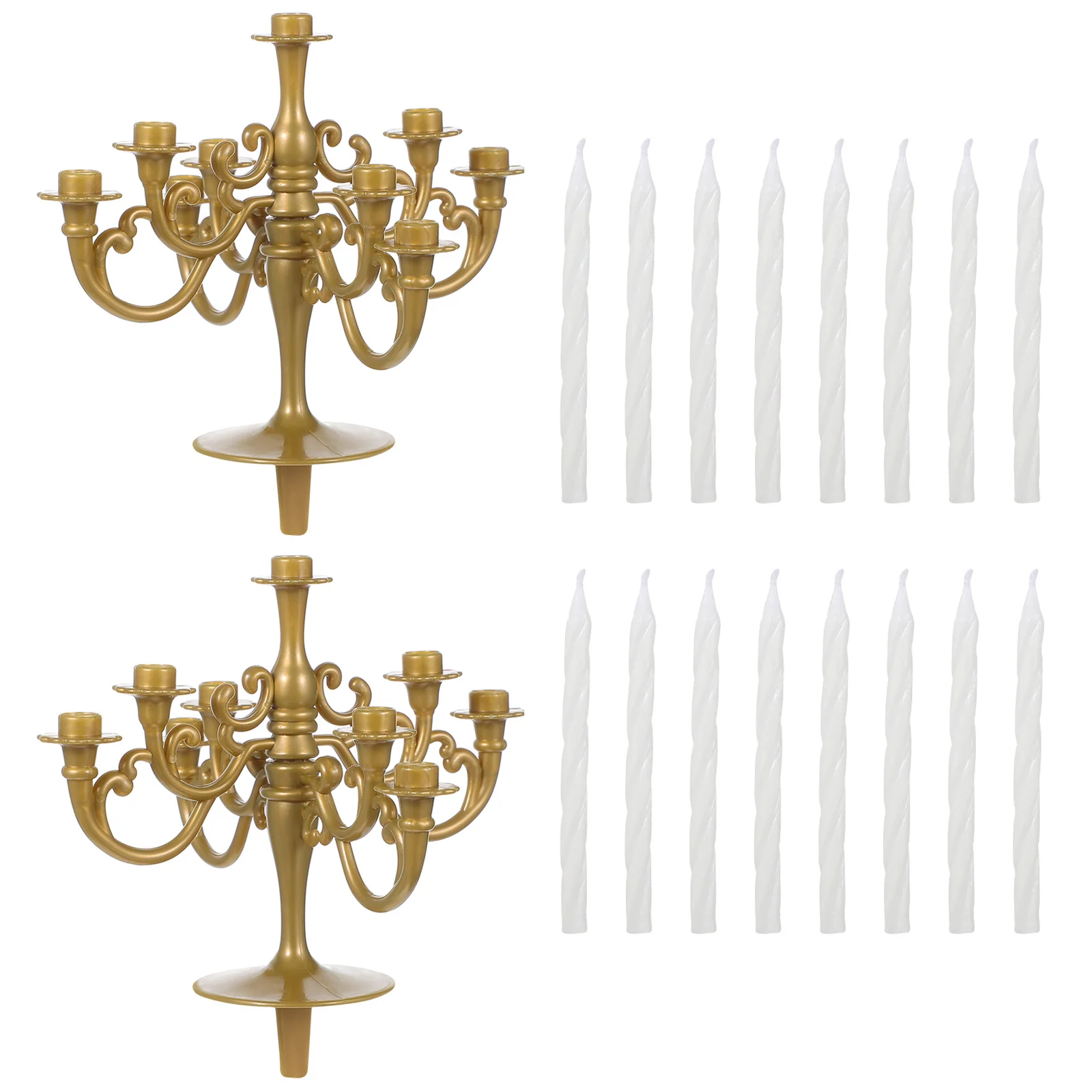 

2pcs Candelabra Cake Topper Creative Reusable Food Picks Birthday Wedding Cupcake Decorations Cake Decorating Supplies