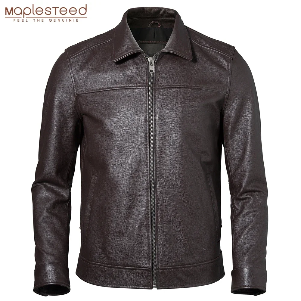 Men's Leather Jacket 100% Natural Cowhide Man Real Leather Coat Male Leather Clothing Autumn Spring Asian Size M601