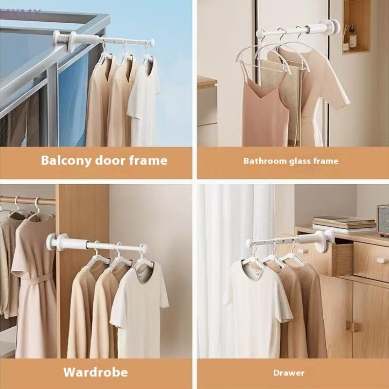  {MX} Window Frame Retractable Clothes Hanger Travel Portable Drying Rack Indoor Window Foldable Clothes Hanging Rack 