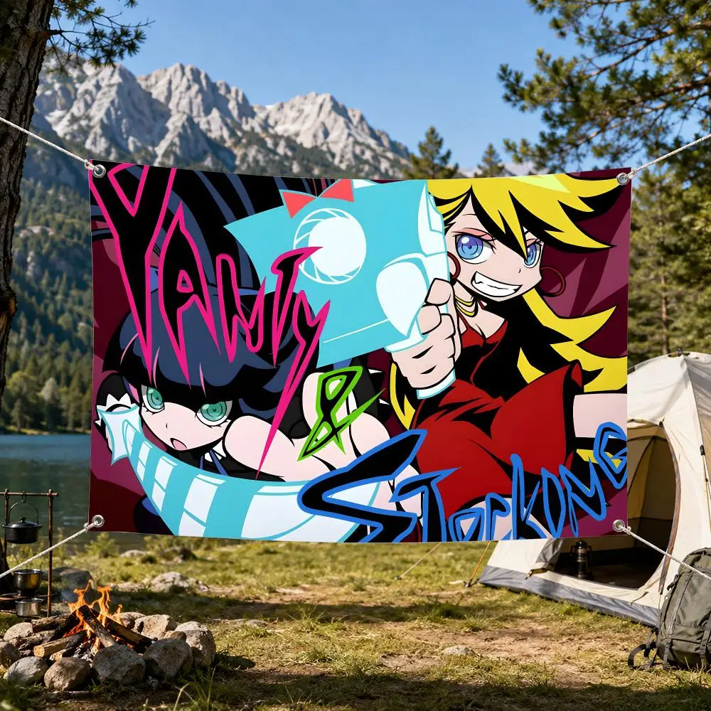 Panty and Stocking with Garterbelt Flags Aesthetic Wall Tapestry Printed Wall Hanging Living Room Party Outdoor Decor
