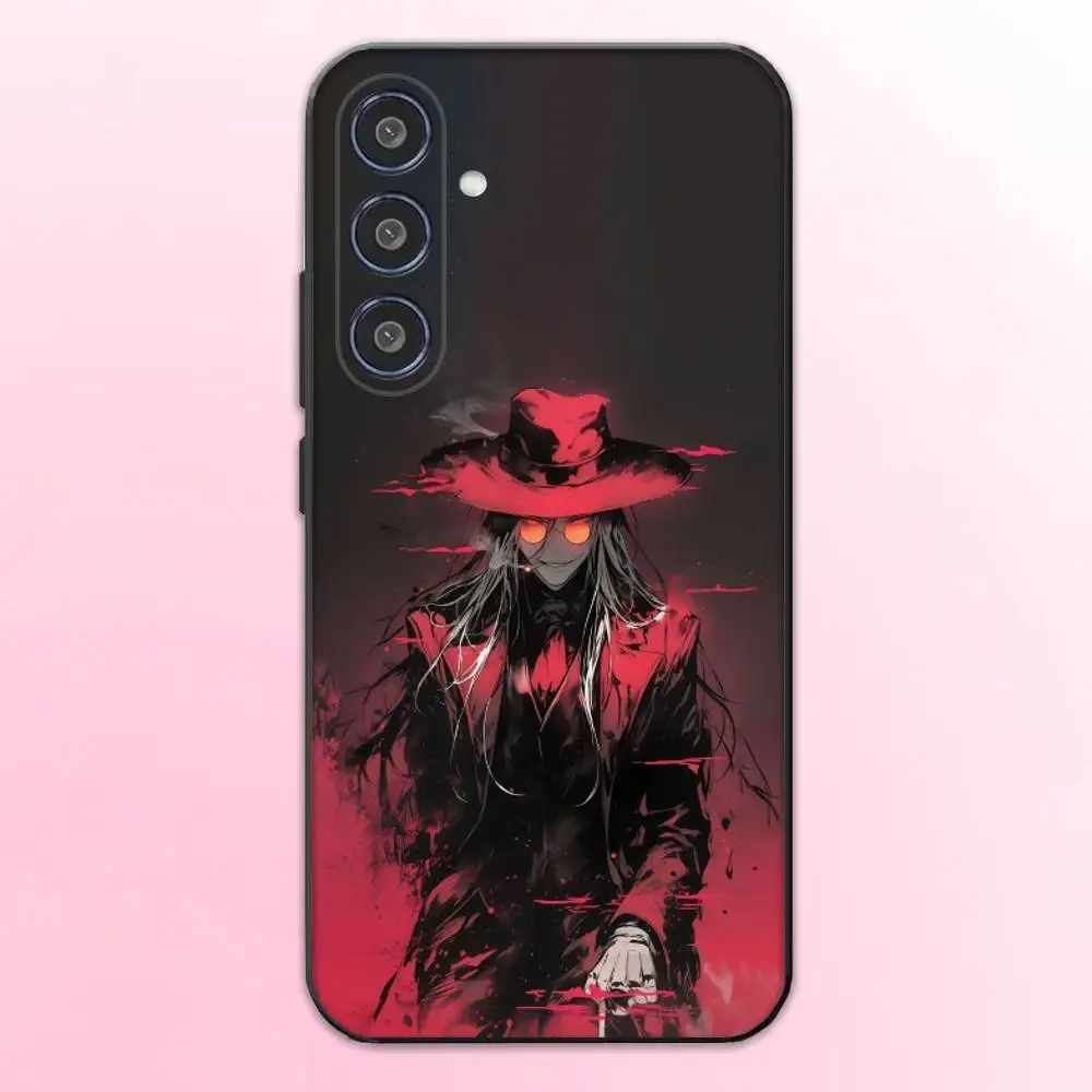 H-HELLSING 만화 전화 케이스 삼성 갤럭시 A73,A72,A71,A70,A53,A52,A51,기타 소프트 블랙 커버