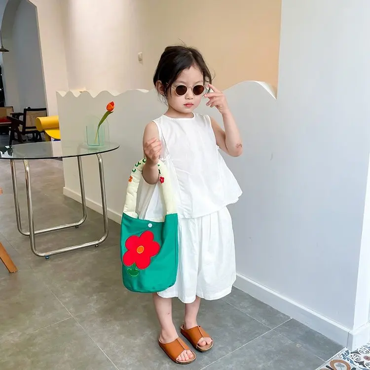 Bolso cruzado con estampado de fresa para niños y niñas, Mini monedero de piel suave con estampado Floral para verano