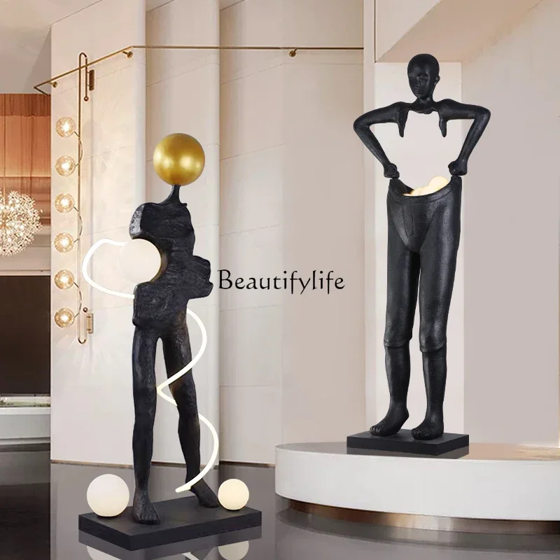 

P12Creative modern abstract character art floor decoration luminous light luxury decorative ornament