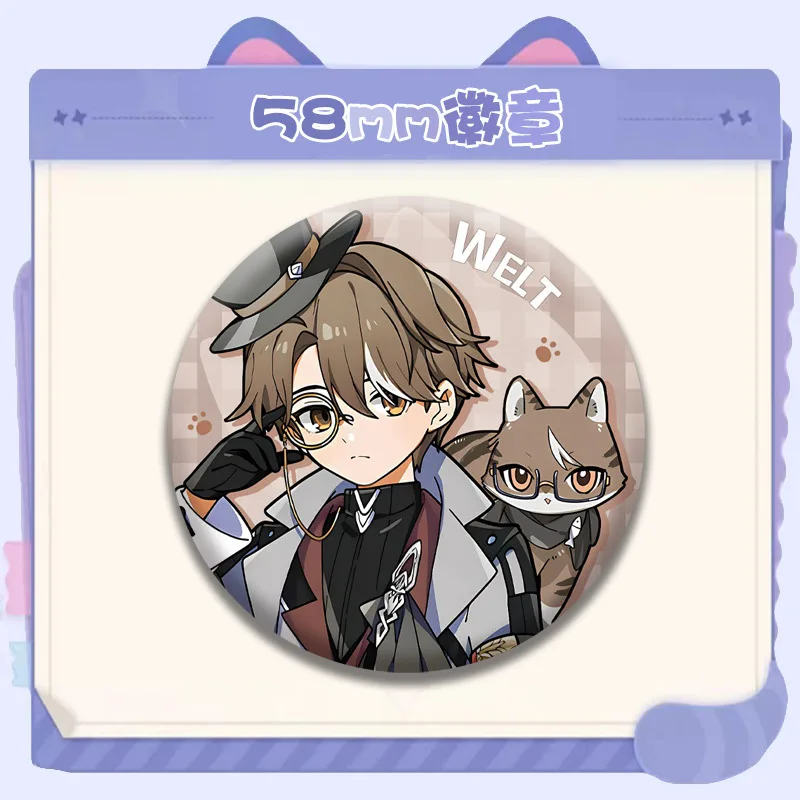Children's Day Honkai:Star Rail Dr.Ratio Aventurine Children Cats Pin Badge Backpack Icon Button Laser Brooch Accessories Gifts