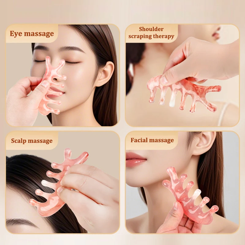 【XHB】 1 peça de resina de desenho animado corpo nariz couro cabeludo meridiano massagem pente terapia de acupuntura circulação sanguínea pente de cabelo antiestático