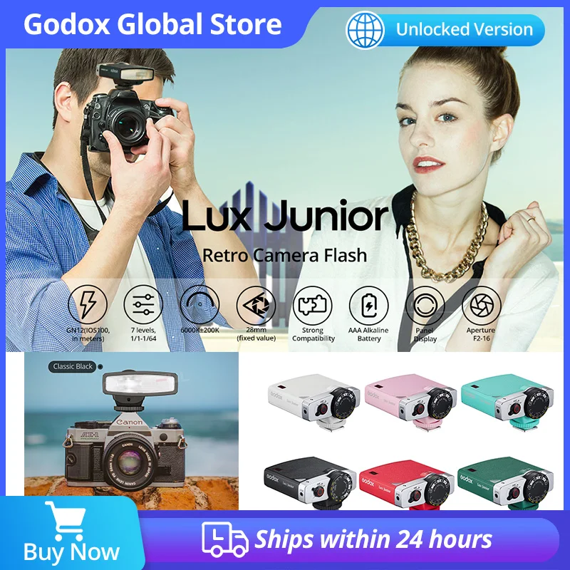 

Godox Color Lux Junior Camera Flash GN12 6000K±200K 7 Levels Flash Speedlite Trigger for Canon Nikon Fuji Olympus Sony Camera
