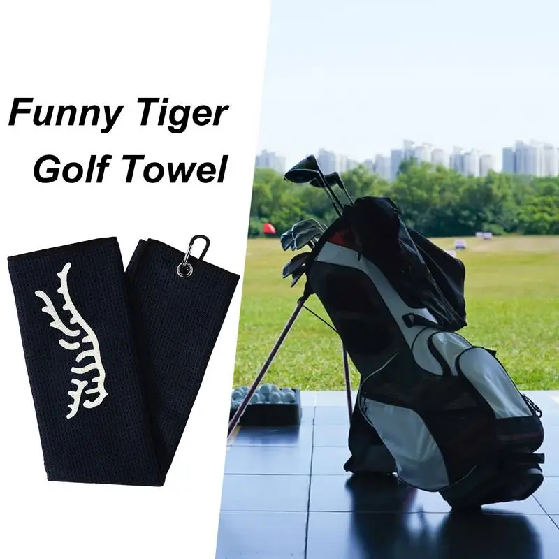 

Golf Ball Towel 23.6 X 15.7 Inch Golf Putter Towel With Carabiner Clip Tiger Pattern Ball Scrubber For Men And Women Sports