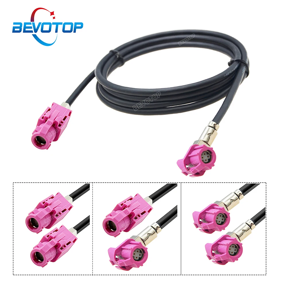 

BEVOTOP 4 Pin HSD LVDS Wire Harness Violet H Coding Female to Female Connector 4 Core 535 Cable 100 Ohm Custom Car Line