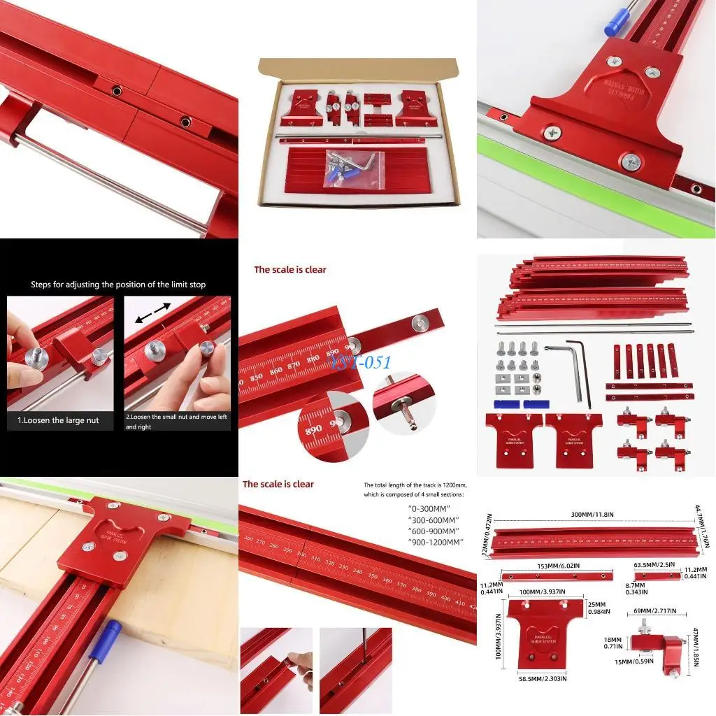 

E15A Parallel Guide System Engraving Machine Slotting Track 0-1200mm Woodworking