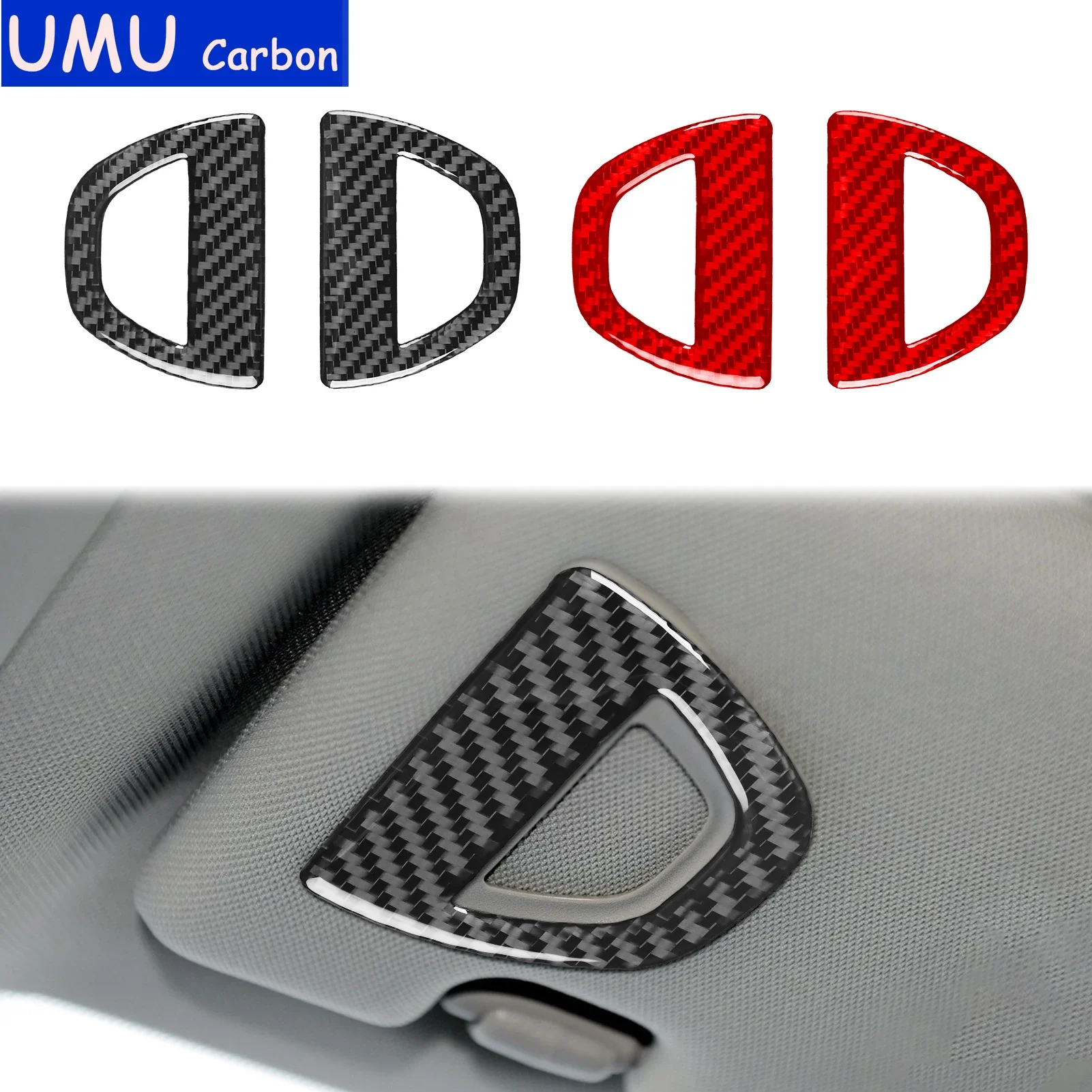 For Infiniti Q50 2014——2020 Real Carbon Fiber Car Front Makeup Mirror Puller Cover Trim Sticker Decorative Accessories