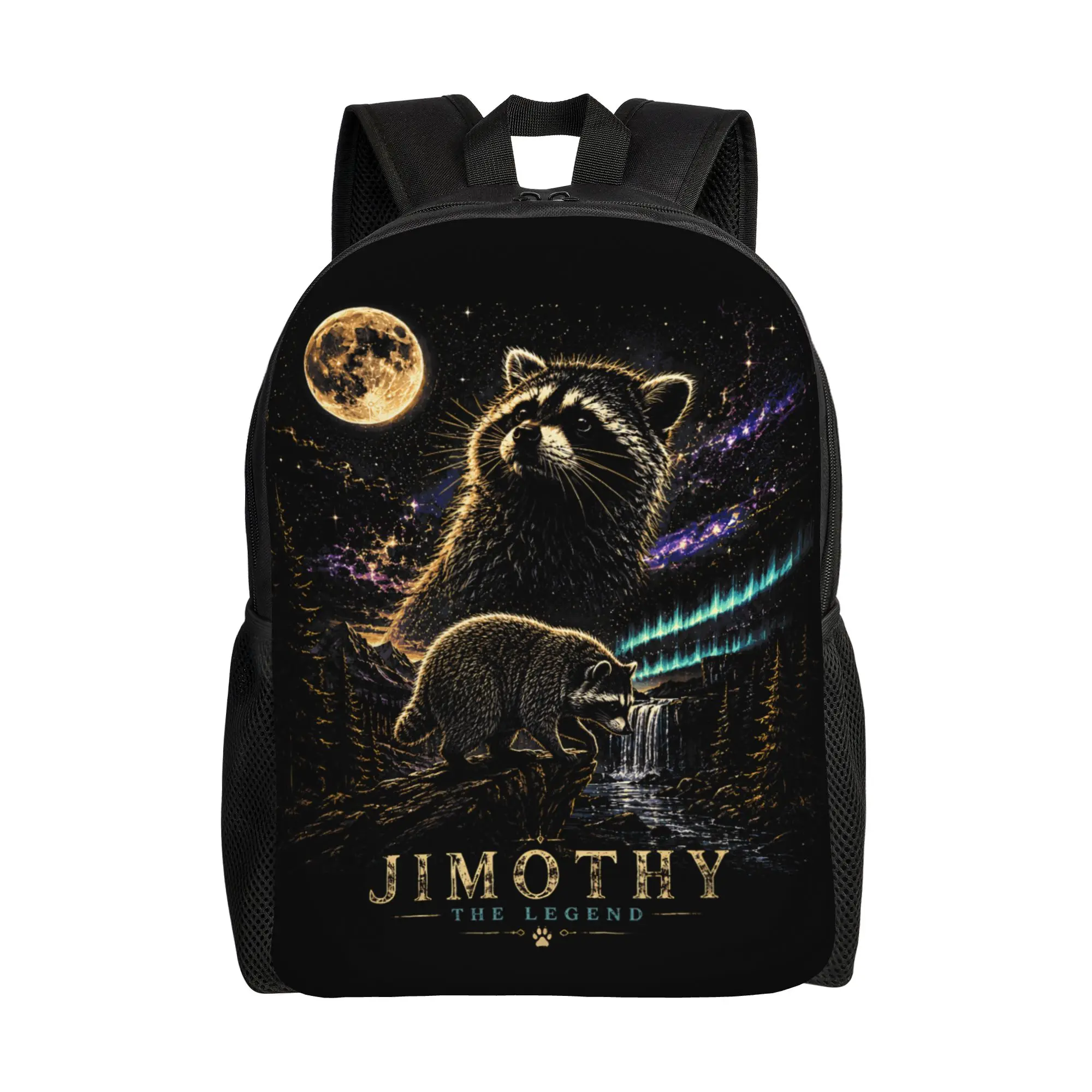 Jimothy Raccoon Seattle Feral Legend Retro Jimothy Moon Backpack  Travel Backpacks Unisex Soft High School Bags Leisure Rucksack