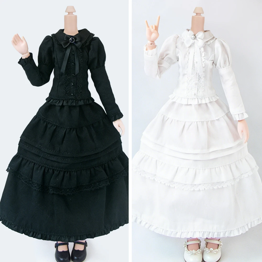 

Blythe Clothes Vintage Court Dress with Bow - Long Skirt Set for Licca, Azones, OB22, 24, 27, Ker, YMY Doll Accessories