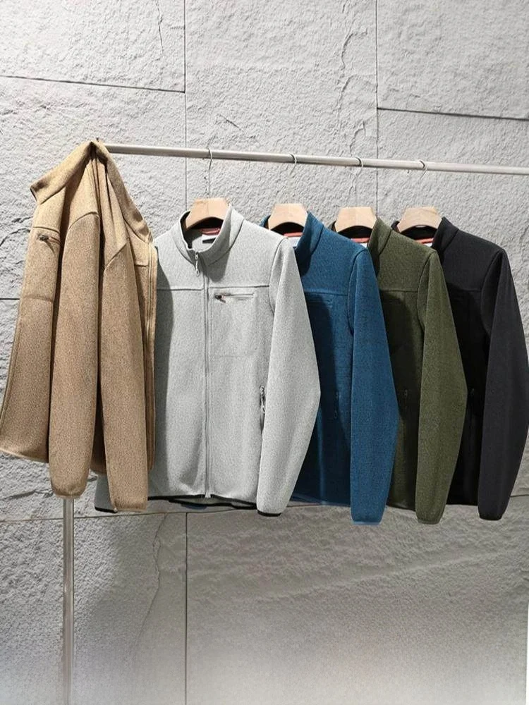 

Тяжелая двухцветная пряжа Thi Needle Construction Fce на подкладке, теплая мужская куртка, верхняя одежда, подставка, вязаный полиэстер