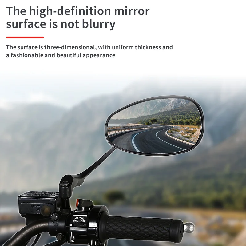 8mm 10mm Universal Motorcycle Retro Oval Rearview Mirrors L-Bar Aluminum Side Mirror for Scooter Bicycle Motocross
