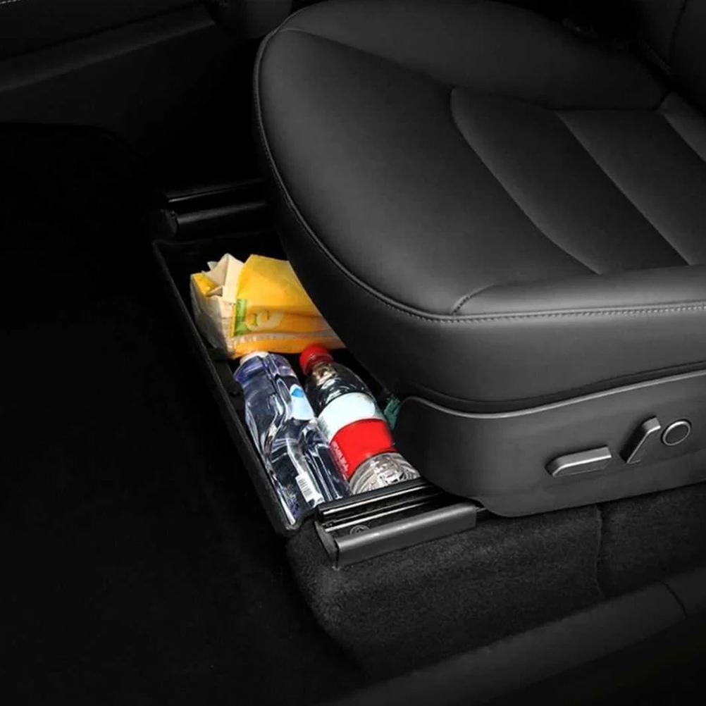 

1 pc ABS Lined Auto Sundries Case Seat Storage Organizer Under Seat Auto Sundries Case for Bottles Documents Black