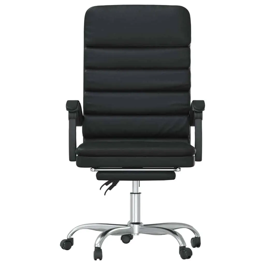 Silla de oficina reclinable con masaje de piel sintética negra: comodidad y estilo ergonómicos