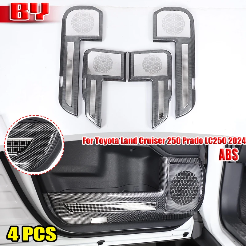 For Toyota Land Cruiser 250 Prado LC250 2024 ABS Carbon Fiber Inner Door Panel Protection Anti Dirty Anti Kick Pad Cover Sticker