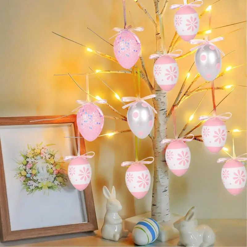 Easter Eggs Ornaments Festival Party Favor Spring Celebration Hangable Egg Ornaments Spring Easter Bowl Fillers For Home Church