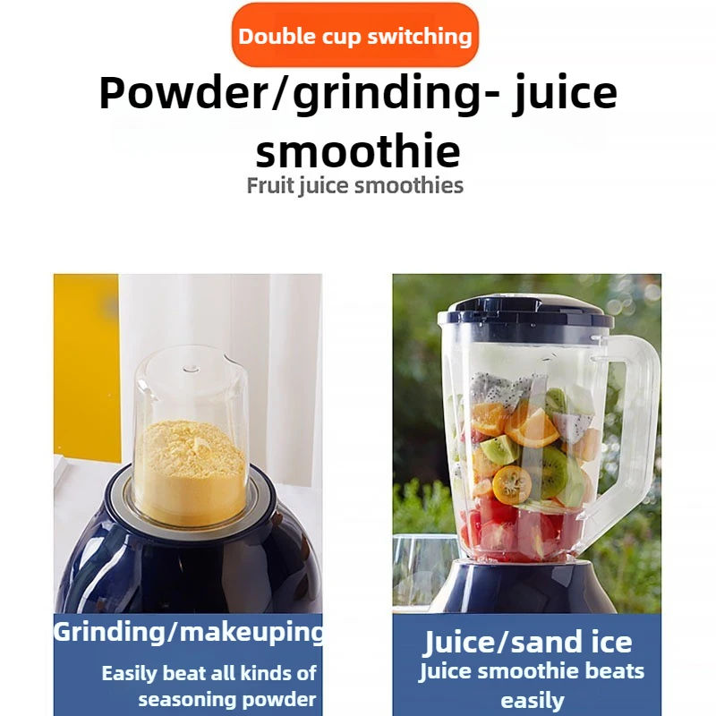 

Home Juicer 4 Blades 3000mAh Multifunctional Blender Knob Juicer Ice Crusher High Juicing Rate Kitchen Tools 1.2L