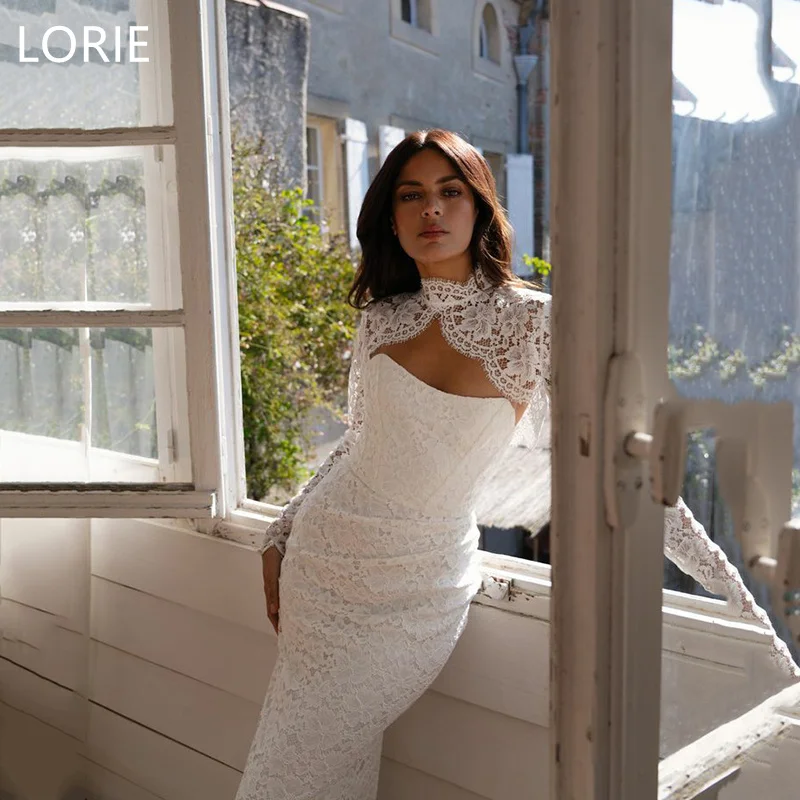 

LORIE Lace Mermaid Apllique Wedding Dress Sexy vestidos de novia Bridal Gowns Backless Wedding Gown Customized 2025