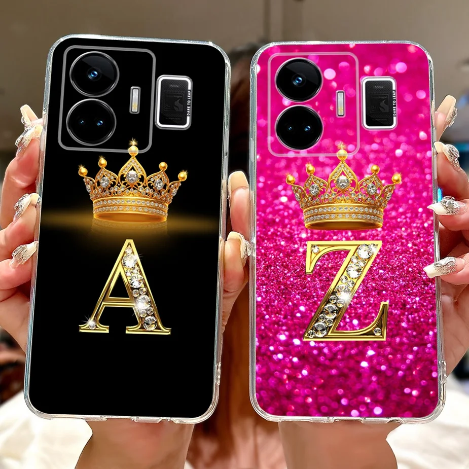 For Realme GT Neo 5 240W Case RMX3708 New Crown Letters Cover Soft Slim Phone Case For Realme GT3 GT 3 RealmeGT Neo5 Fundas Bags