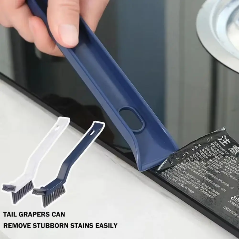 Прочная щетка для уборки 3-в-1 с жесткой щетиной, угловая насадка, длинная ручка, V-образная щетка для щелей с зажимом, щетка для плитки и углов стен