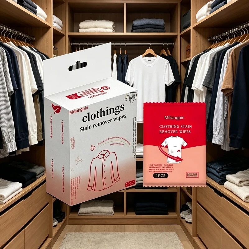Multifunctional Dry Cleaning Stain Removal Wipes for Clothes/White Shoes, Disposable Convenient Portable Individual Packaging
