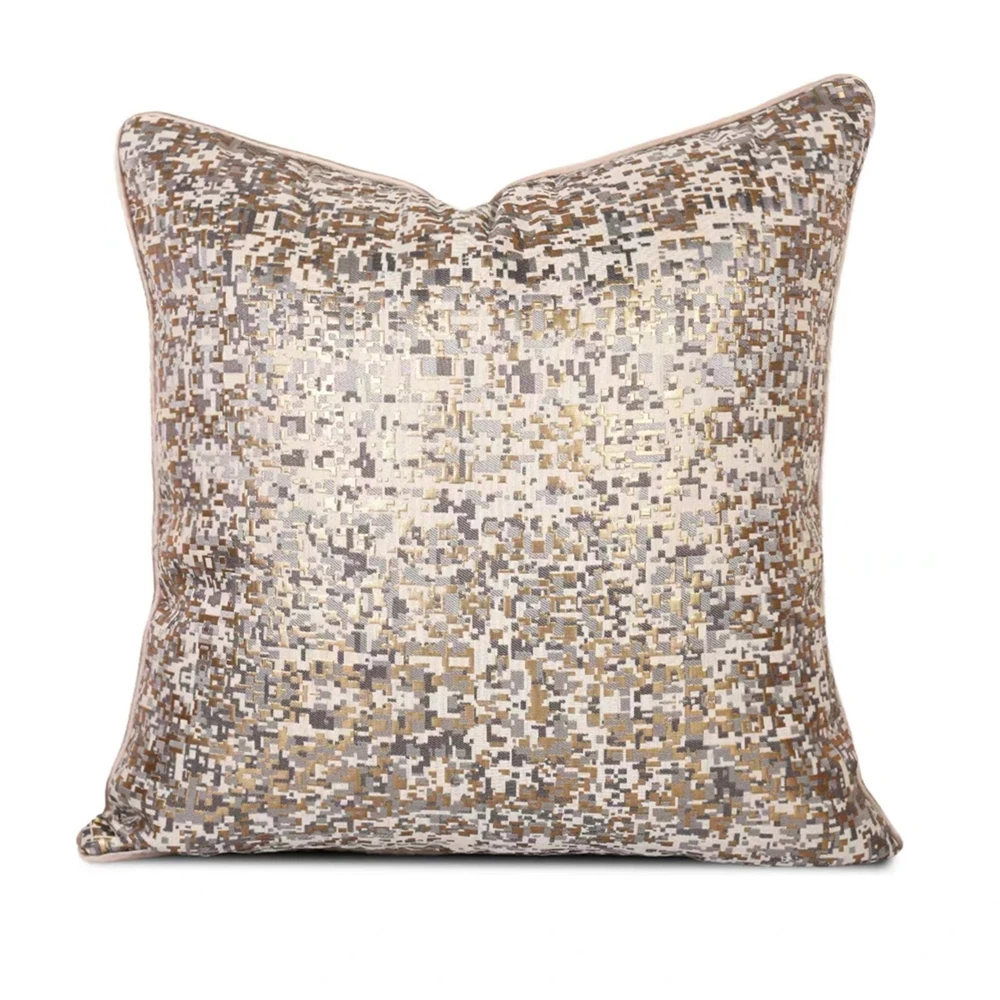 Luxury Gray God Mix Small Geometric Mosaic Modern Fashion Pillow Cover 45x45cm Square Decoration 1 Piece Pack