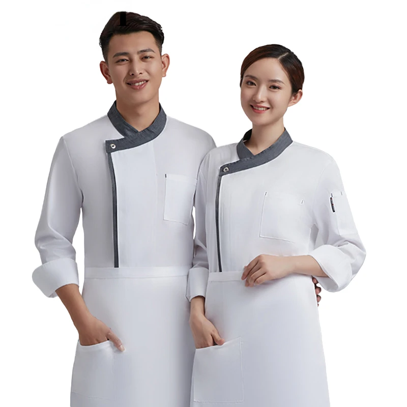 Fashion Hotel Dining Chef Overalls Long Sleeve Men'S And Women'S Autumn And Winter Restaurant Kitchen Restaurant