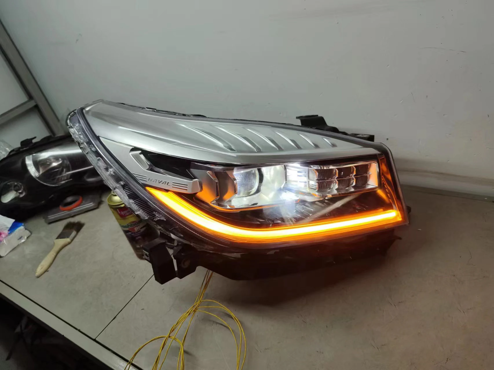 1pcs car bumper haval headlamp Geatall Hover H9 headlight ALL IN LED 2020~2023y car accessories head lamp hover H9 fog lamp