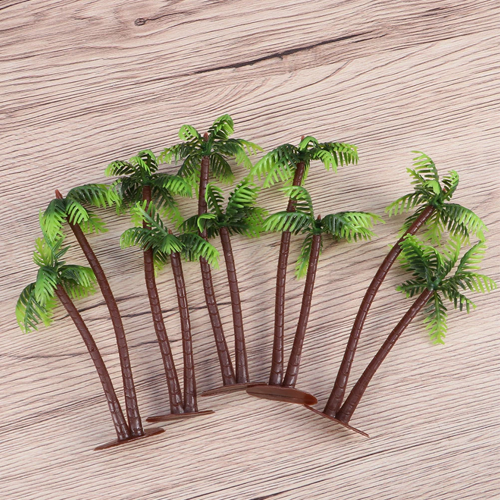 

15 Pcs Minis Coconut Tree Decoration Scenery Landscape Ornament Plastic Miniature Model Trees Fish Tanks