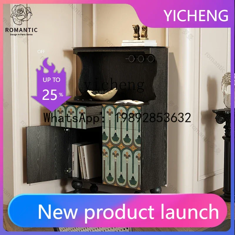 

LYY Vintage Sideboard Cabinet Wall-Mounted Living Room Storage Cabinet Buddha Niche Study Book Storage Cabinet