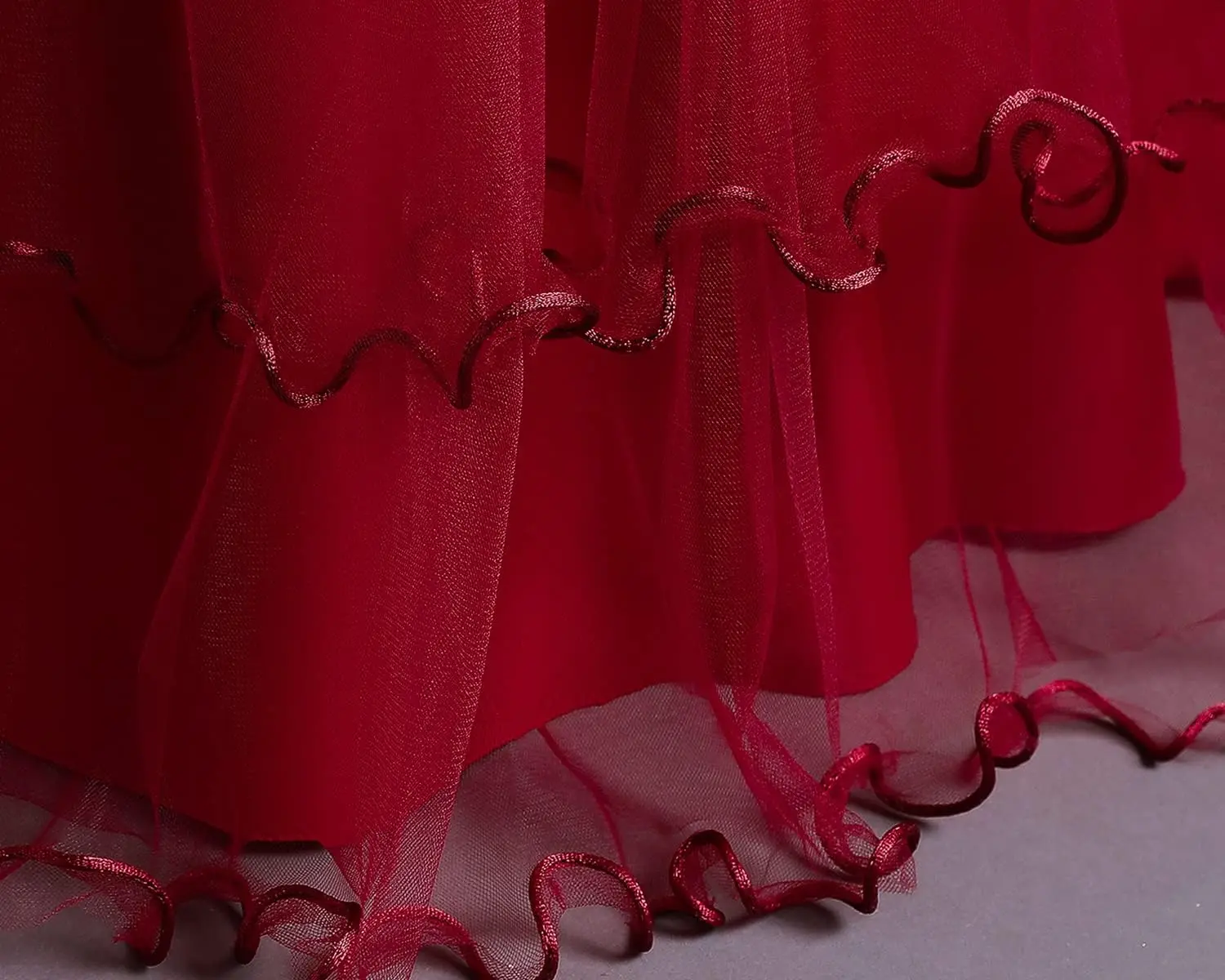 플라워 걸 드레스, 레이스 아플리케 쉬폰 볼 드레스, 고급스러운 공주 생일 파티 긴 이브닝 드레스, 여아 성찬식 드레스