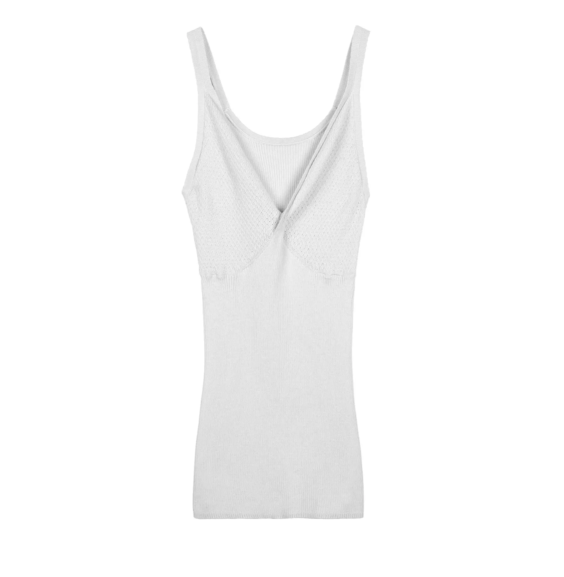 Winsleter-29.1%Silk 70.9%Cotton Elegant Sling, V Neck Folds, Women Versatile Commute Slim Knit Camis, 2026 Autumn New T68246CC