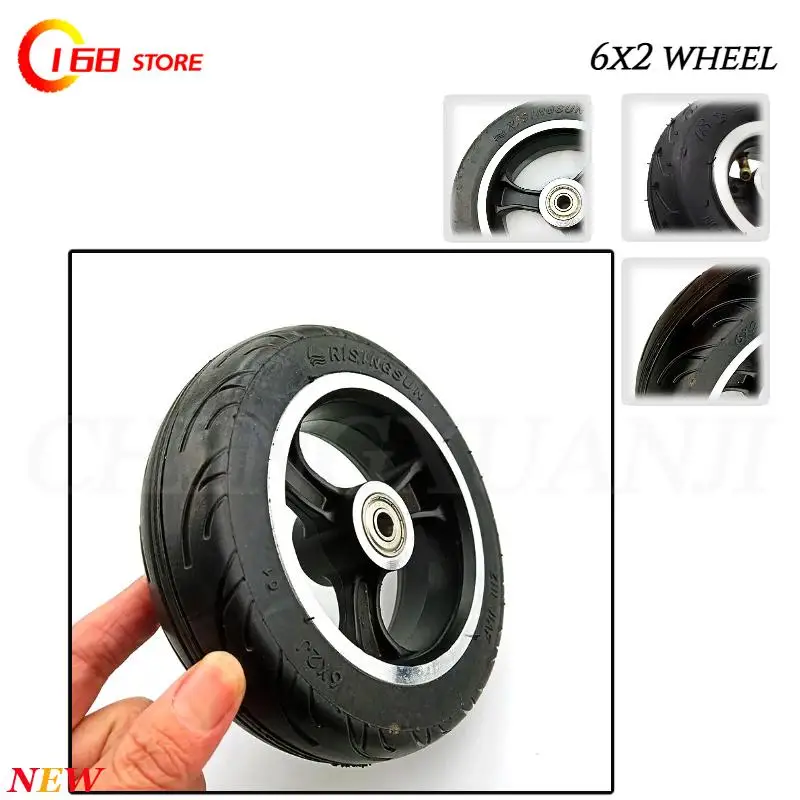 Hot salesNEW 6X2 Solid Tires with Hub Set (6 Inch) - High-Quality Option for Scooters