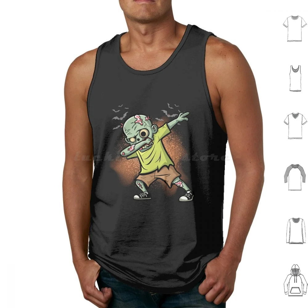Halloween Zombie Funny Dabbing Zombie Tank Tops Vest Sleeveless Halloween Zombie Trick Or Treat Dabbing Dab Dance Pose Funny