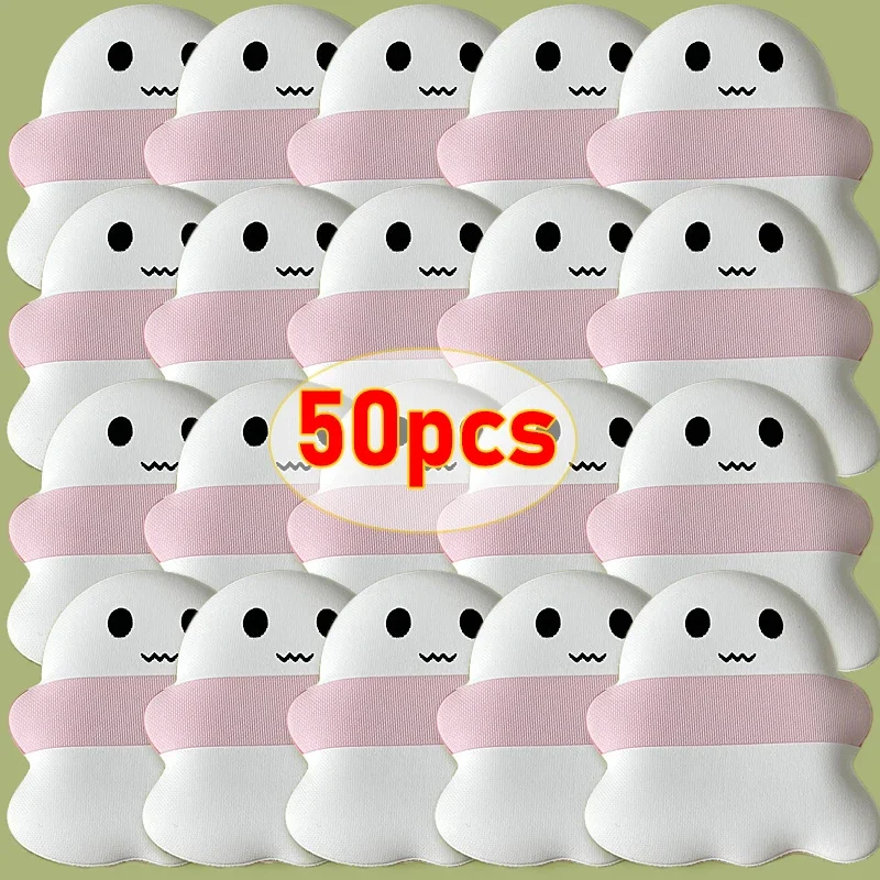 

50-Pack Cute Ghost Powder Puffs, Bb Cream Foundation, Dry And Wet Dual-Use Soft Sponge Powder Puffs For Facial Cosmetics