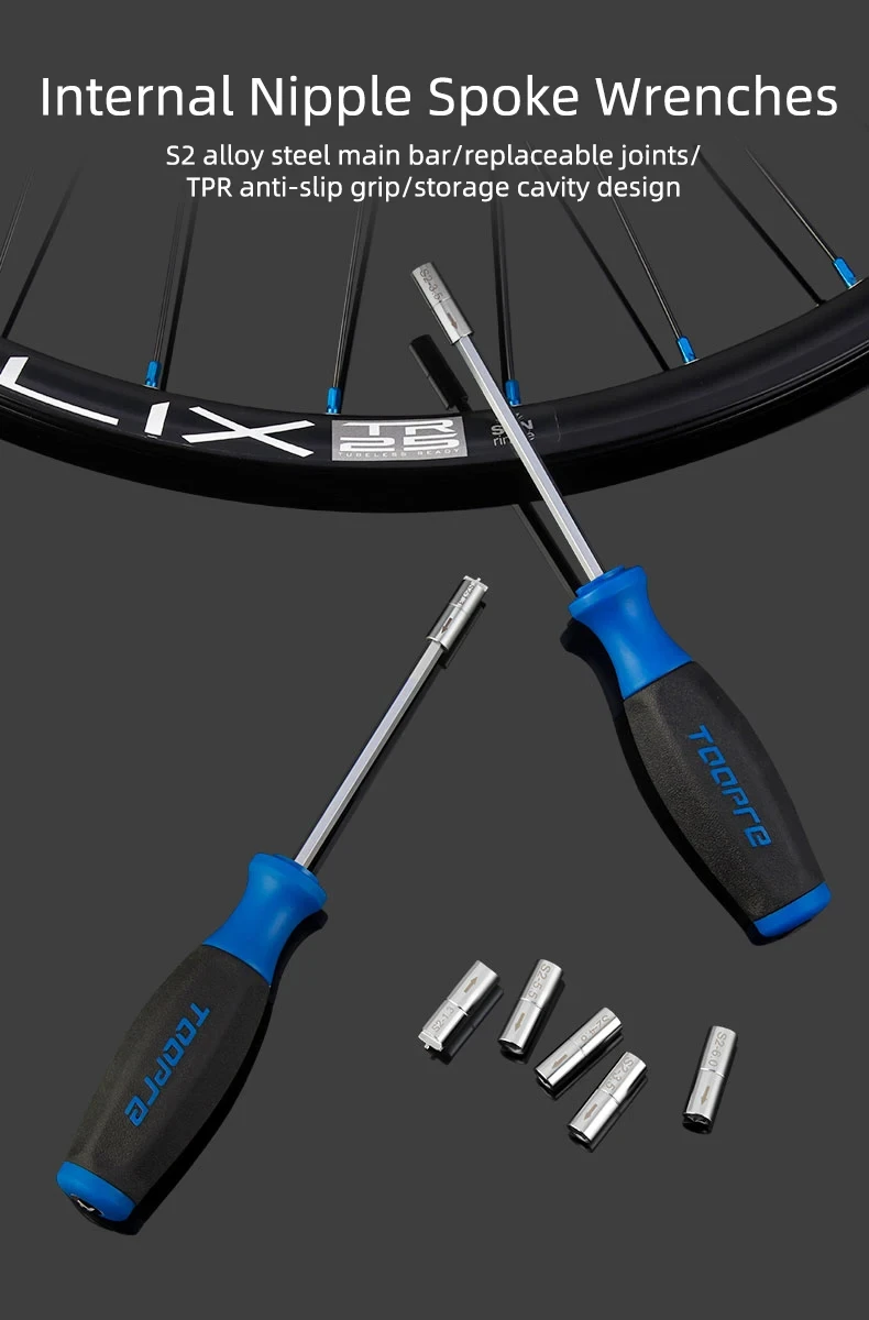 Fahrrad-Innennippel-Schlüssel, Werkzeug zum Einsetzen und Entfernen von Nippeln, Fahrrad-Rad-Zentrierwerkzeug für MTB und Rennräder – Detail 1