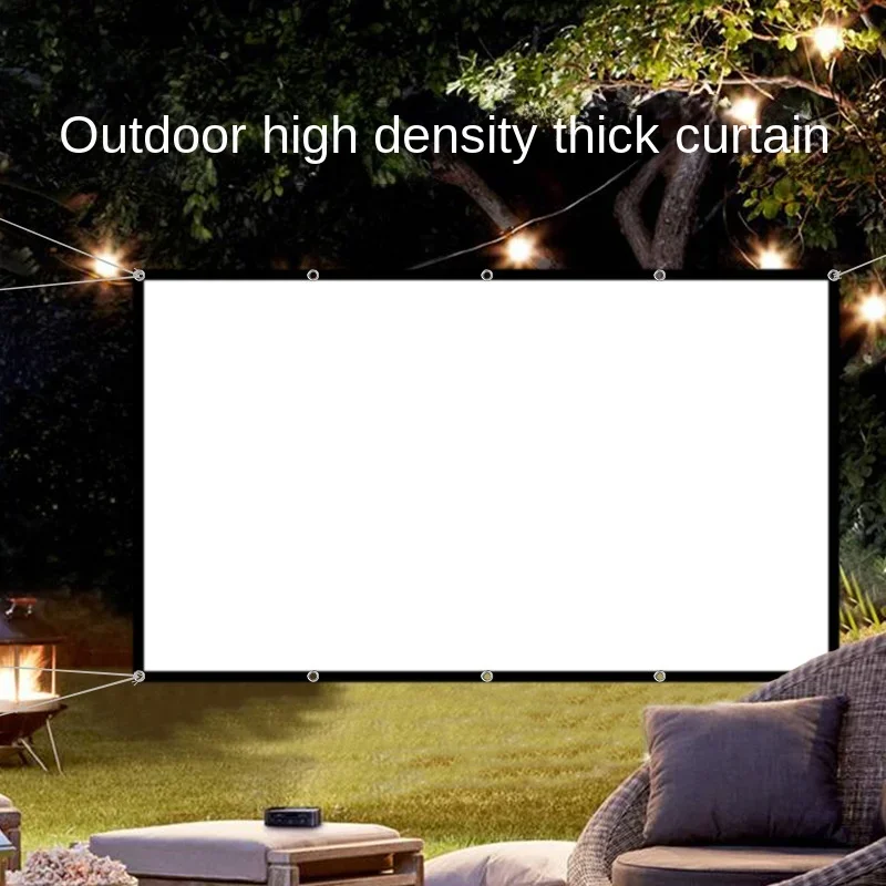 

Thickened folding high-density projector curtain 84-inch mobile home