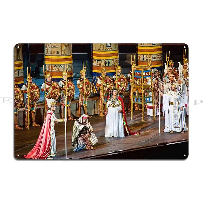 Italy Verona Roman Arena Opera Aida Metal Plaque Poster Garage Home Bar Print Wall Plaque Tin Sign Poster