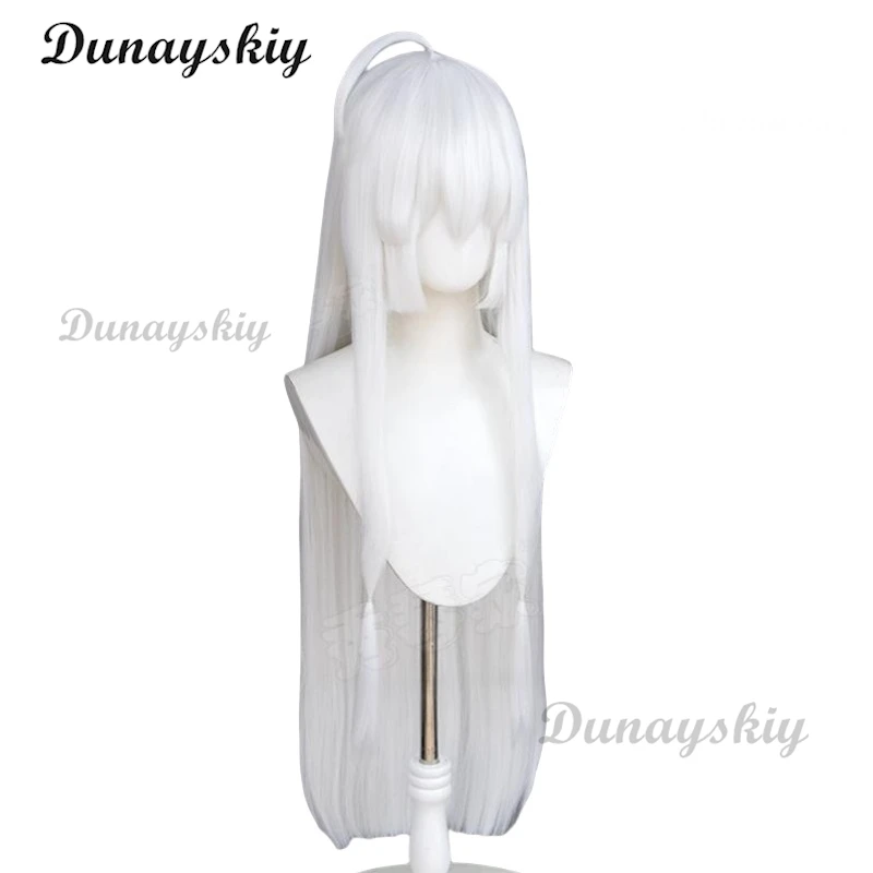 아야치 네네 코스프레 가발 90cm 흰색 긴 머리 내열성 합성 가발 게임 마녀의 휴일 아야치 네네 코스프레 가발