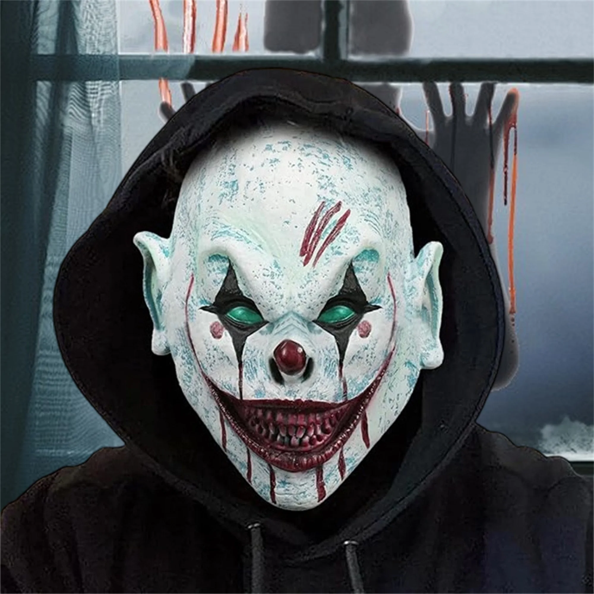 Жуткая маска зомби с потрепанной плотью и открытыми костями для Хэллоуина, костюмированной вечеринки, украшения дома с привидениями