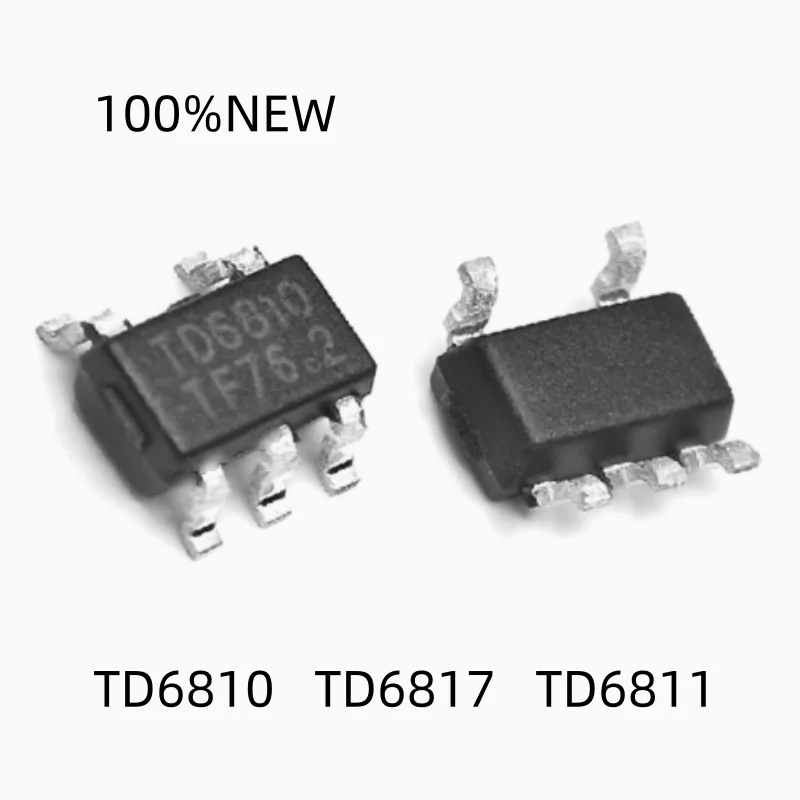 (20 Pieces) 100% New Td6810 Td6817 Td6811 Sot23-5 Synchronous Step-Down Regulator Chip with 1.5Mhz Frequency, Supports Single-Cell Lithium Battery Applications